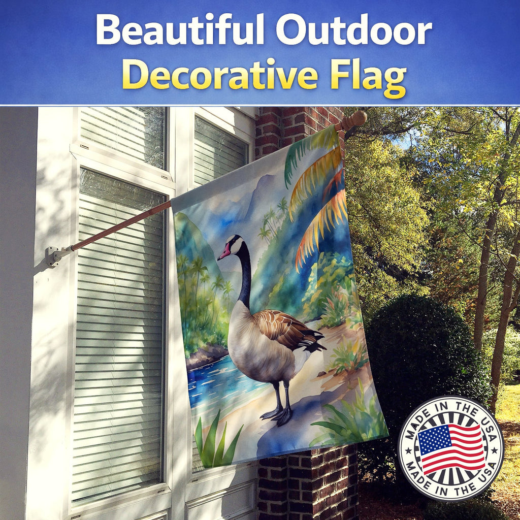 Hawaii Hawaiian Goose House Flag 28x40 Porch Sleeve Pole Decorative Outside Yard Banner Artwork Wall Hanging, Polyester