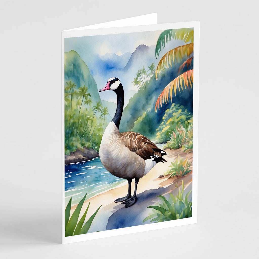 Hawaii Hawaiian Goose Greeting Cards Pack of 8 Blank Cards with Envelopes Whimsical A7 Size 5x7
