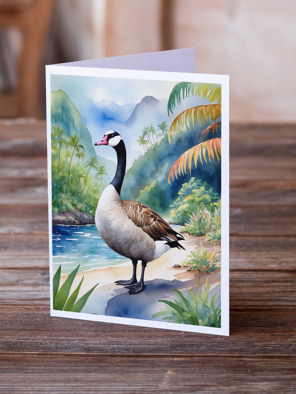 Hawaii Hawaiian Goose Greeting Cards Pack of 8 Blank Cards with Envelopes Whimsical A7 Size 5x7