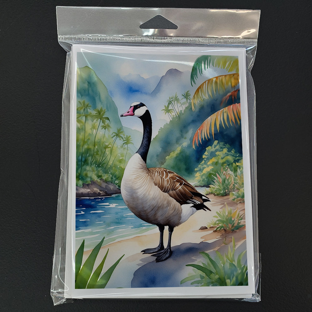 Hawaii Hawaiian Goose Greeting Cards Pack of 8 Blank Cards with Envelopes Whimsical A7 Size 5x7