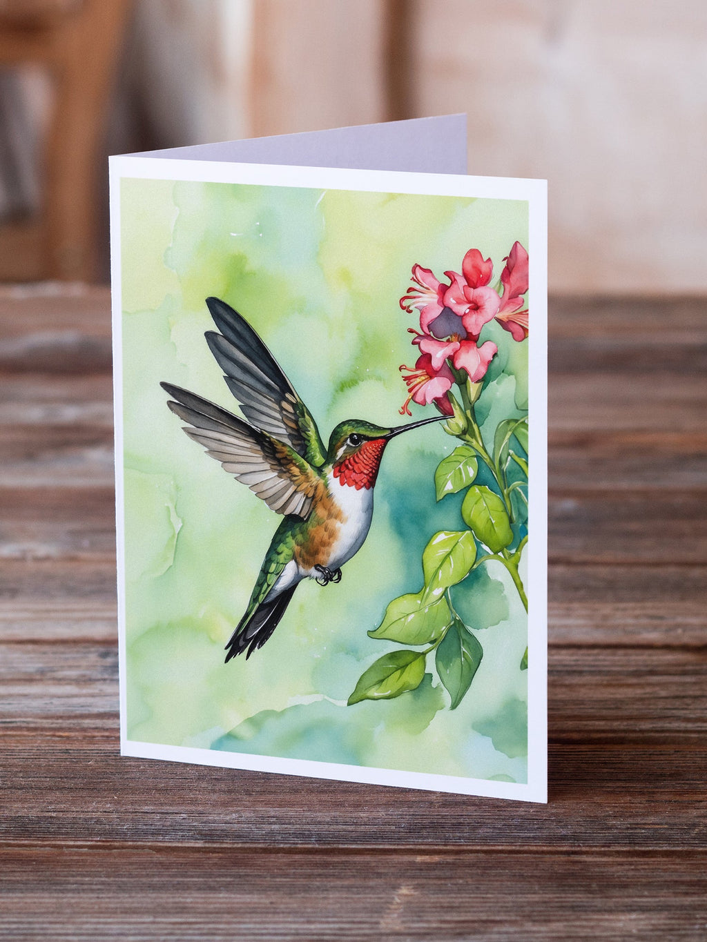 Rubythroated Hummingbird Greeting Cards Pack of 8 Blank Cards with Envelopes Whimsical A7 Size 5x7