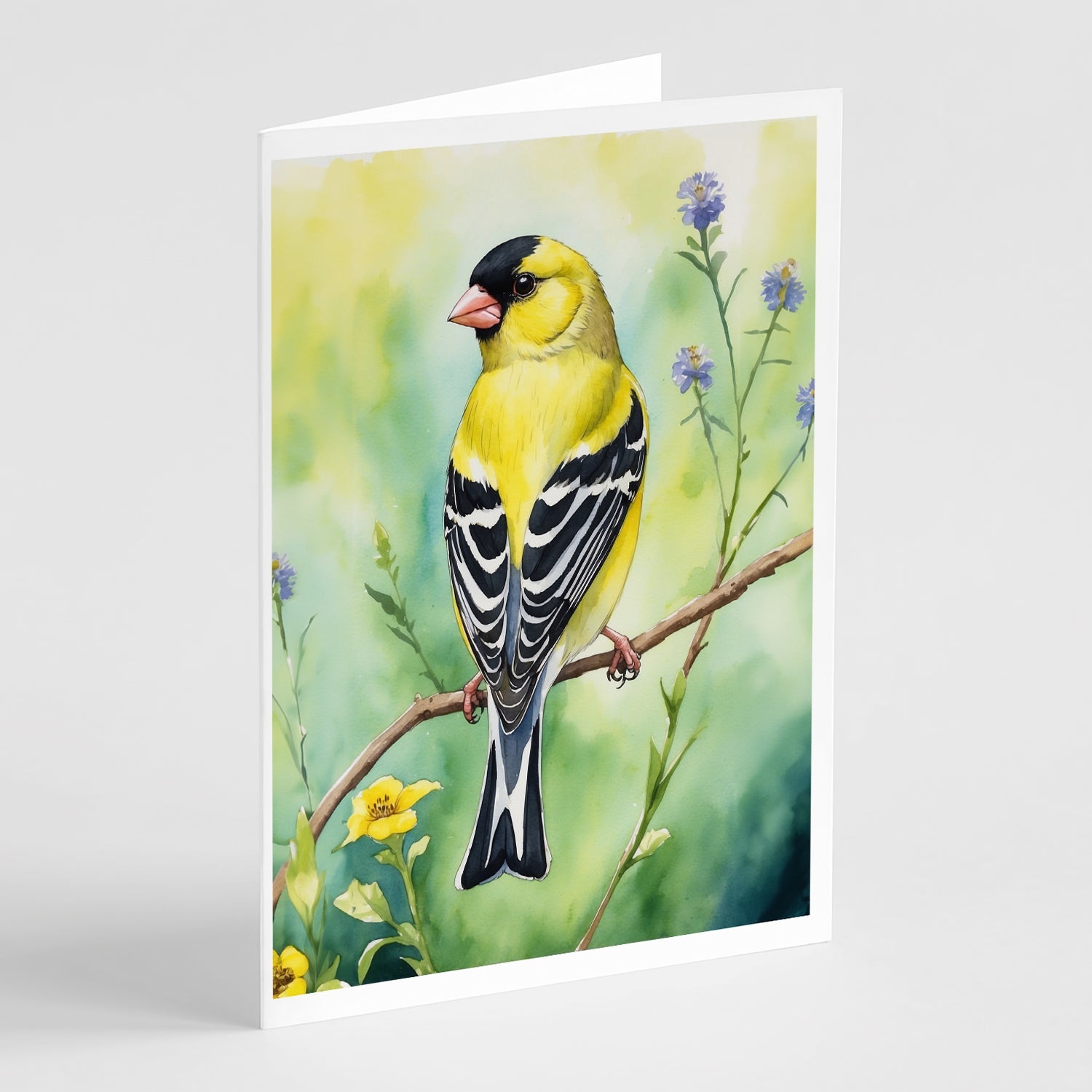 American Goldfinch Greeting Cards Pack of 8 Blank Cards with Envelopes Whimsical A7 Size 5x7