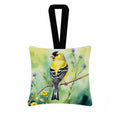 American Goldfinch Hanging Square Fabric Ornament 3.5 × 3.5 Decorative Door-Knob & Tree Hanger, Soft Fabric