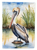 Louisiana Brown Pelican House Flag 28x40 Porch Sleeve Pole Decorative Outside Yard Banner Artwork Wall Hanging, Polyester