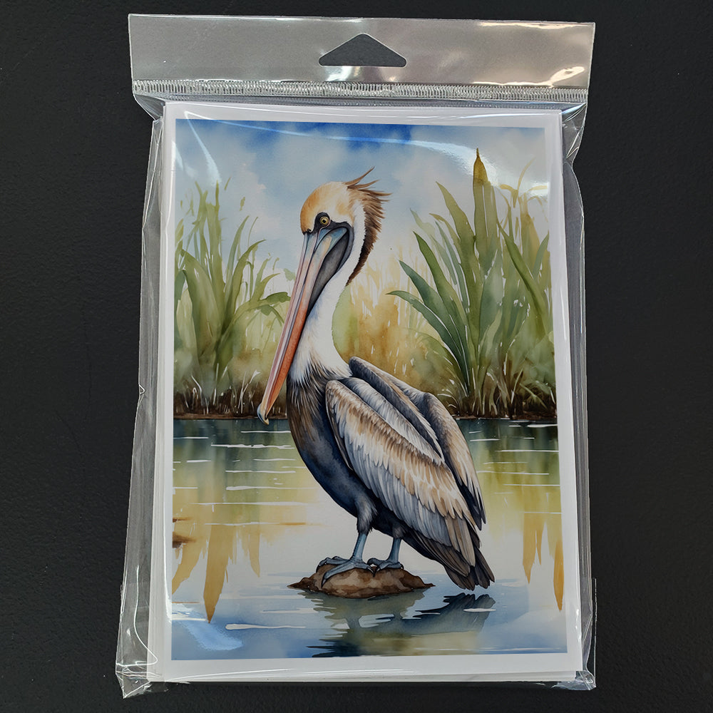 Louisiana Brown Pelican Greeting Cards Pack of 8 Blank Cards with Envelopes Whimsical A7 Size 5x7