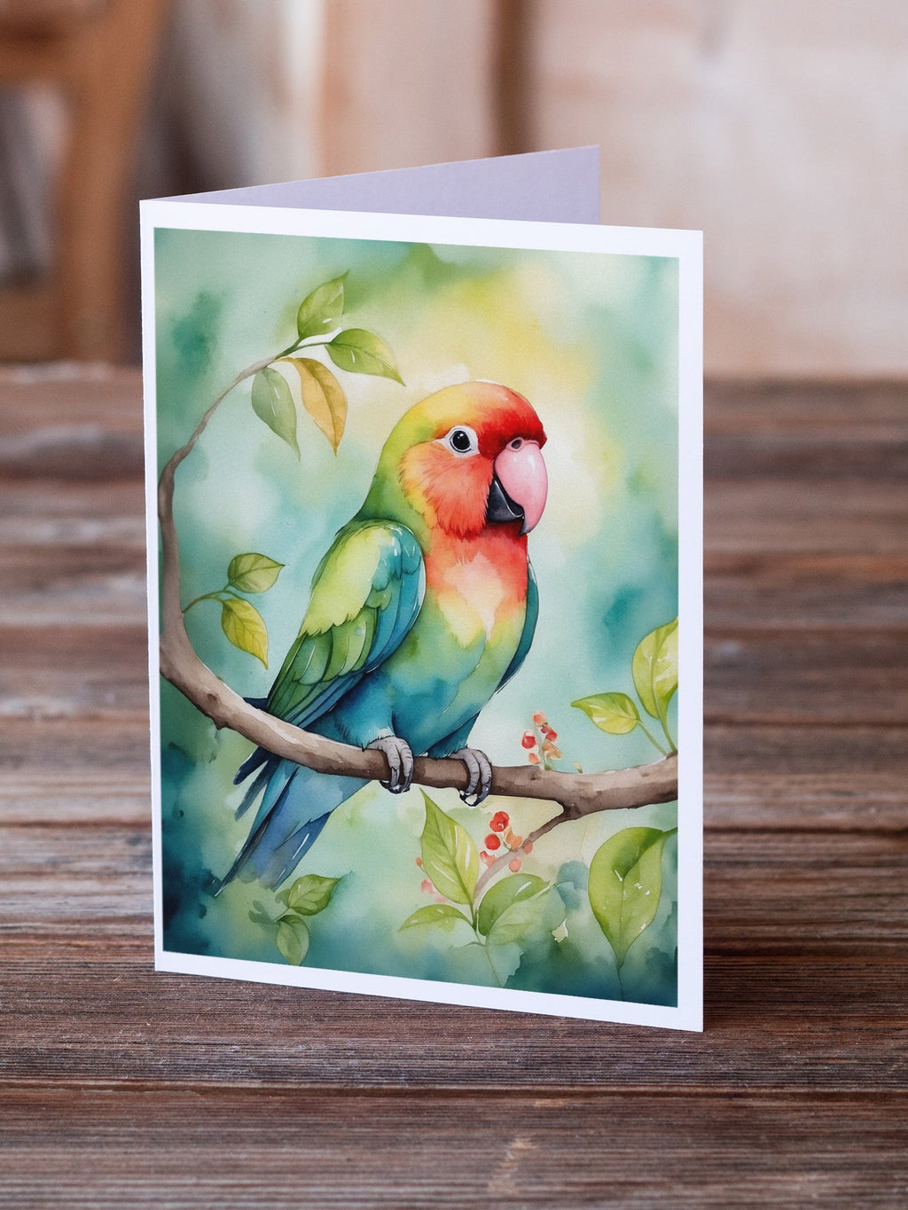 Lovebird Greeting Cards Pack of 8 Blank Cards with Envelopes Whimsical A7 Size 5x7