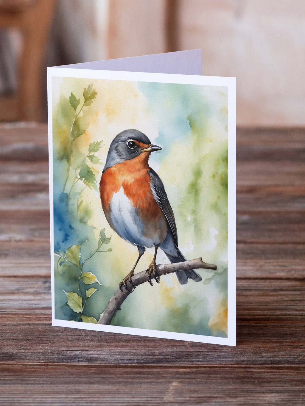 Michigan American Robin Greeting Cards Pack of 8 Blank Cards with Envelopes Whimsical A7 Size 5x7