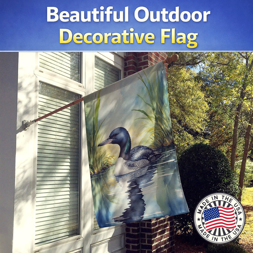 Minnesota Common Loon House Flag 28x40 Porch Sleeve Pole Decorative Outside Yard Banner Artwork Wall Hanging, Polyester