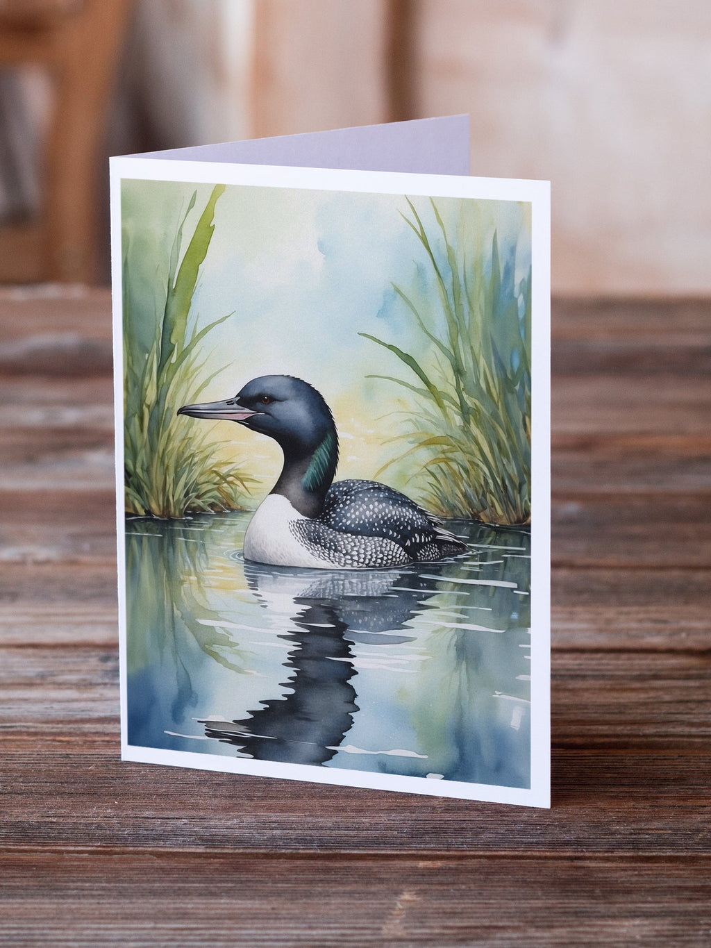 Minnesota Common Loon Greeting Cards Pack of 8 Blank Cards with Envelopes Whimsical A7 Size 5x7