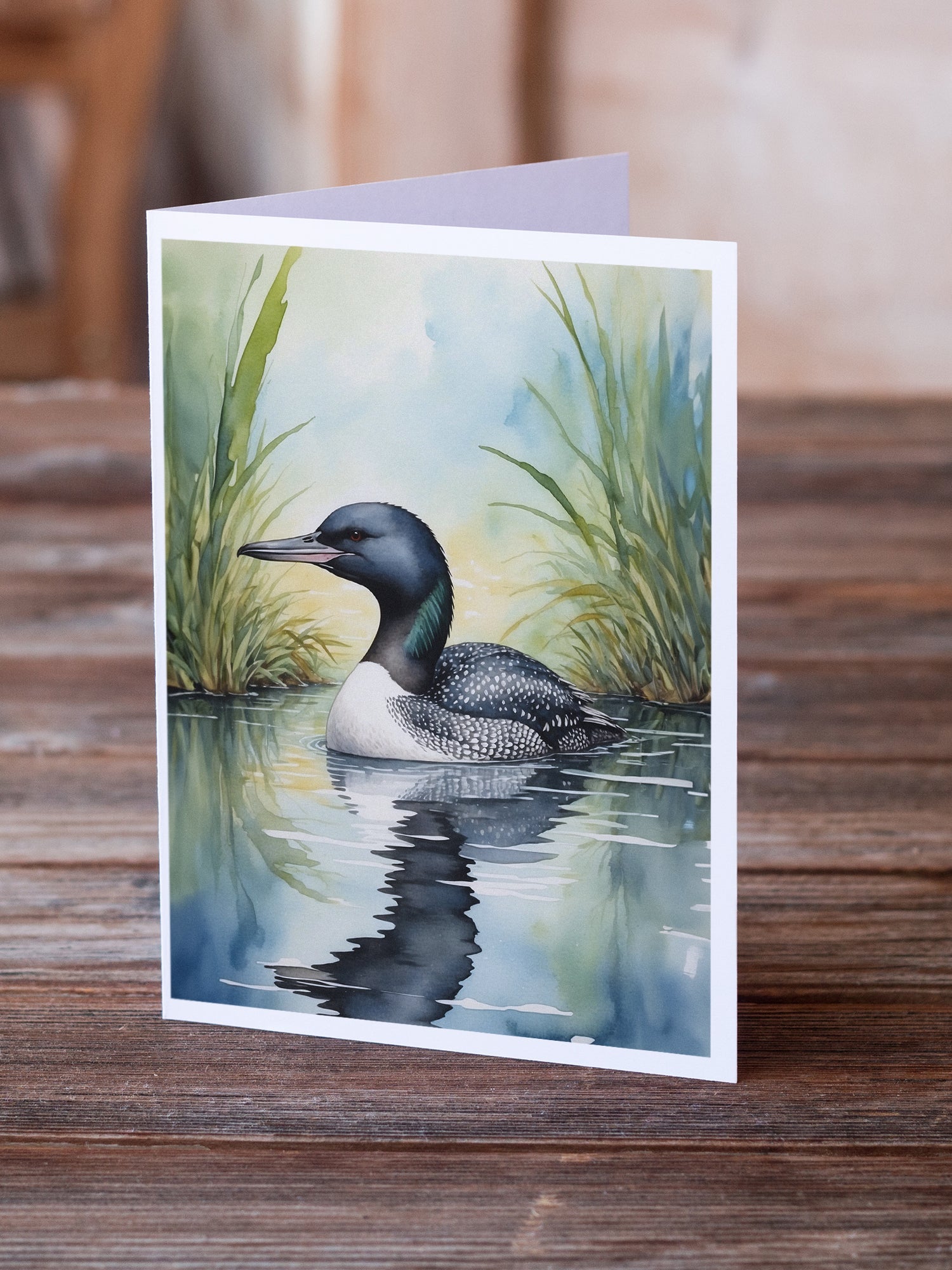 Minnesota Common Loon Greeting Cards Pack of 8 Blank Cards with Envelopes Whimsical A7 Size 5x7