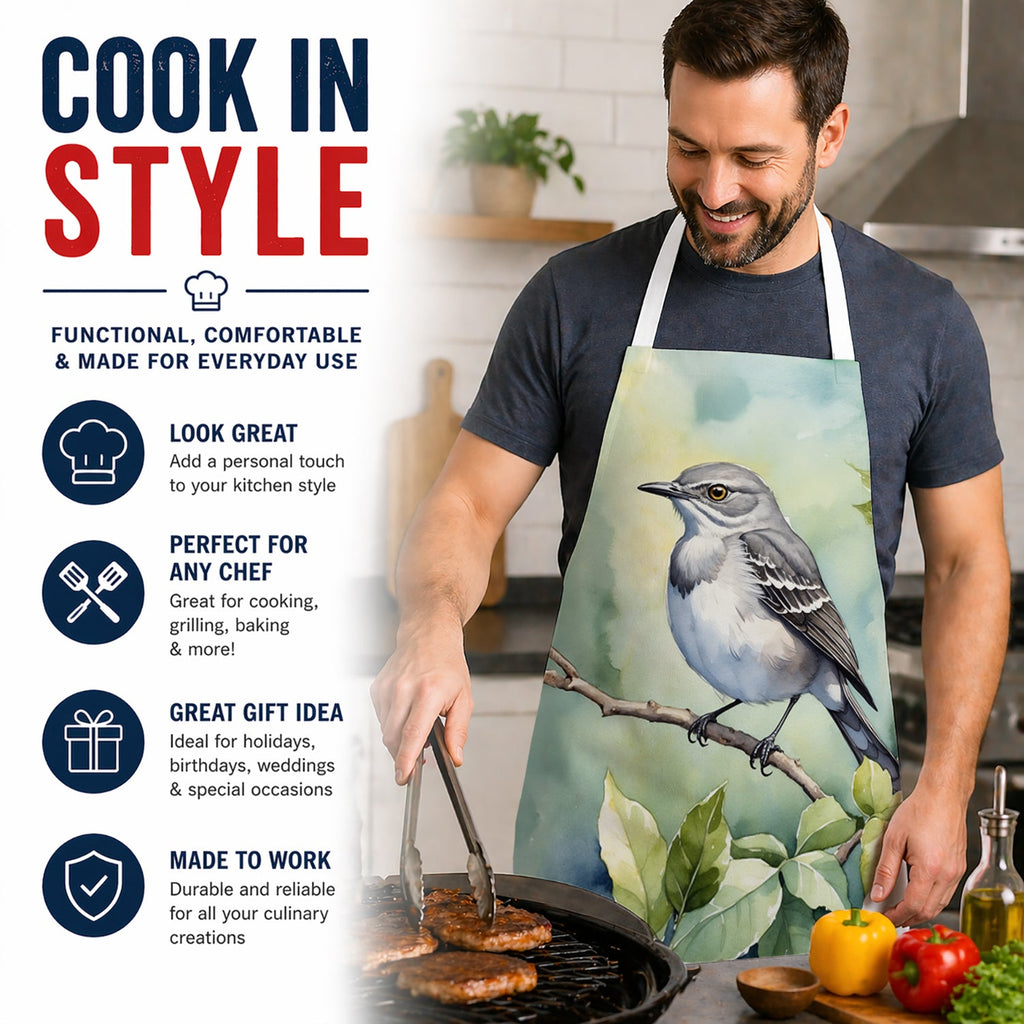 Mississippi Northern Mocking bird Apron Cooking Kitchen Server Baking Crafts Gardening for Adult Women Men, Unisex, Large, Multicolor