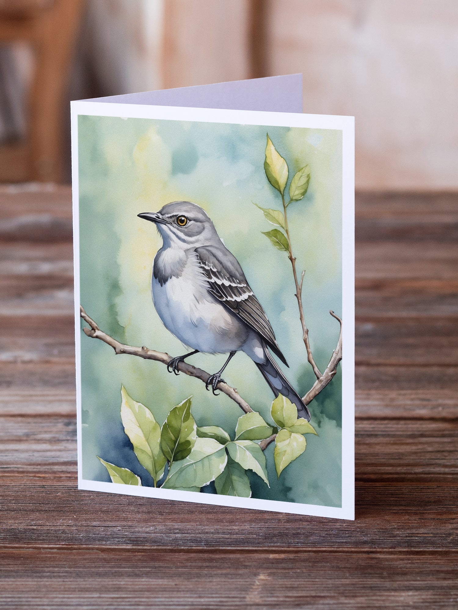 Mississippi Northern Mocking bird Greeting Cards Pack of 8 Blank Cards with Envelopes Whimsical A7 Size 5x7