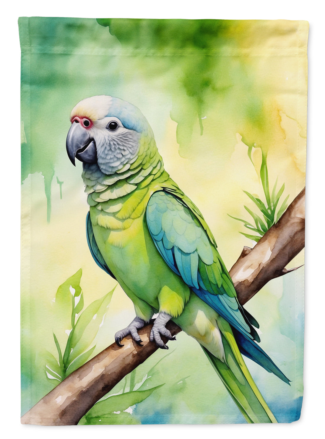 Monk Parakeet House Flag 28x40 Porch Sleeve Pole Decorative Outside Yard Banner Artwork Wall Hanging, Polyester