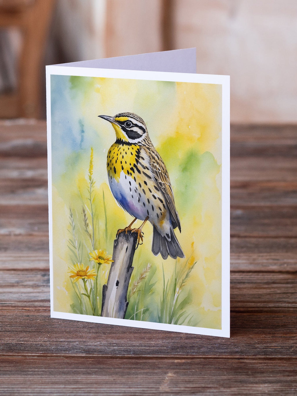 Montana Western Meadowlark Greeting Cards Pack of 8 Blank Cards with Envelopes Whimsical A7 Size 5x7