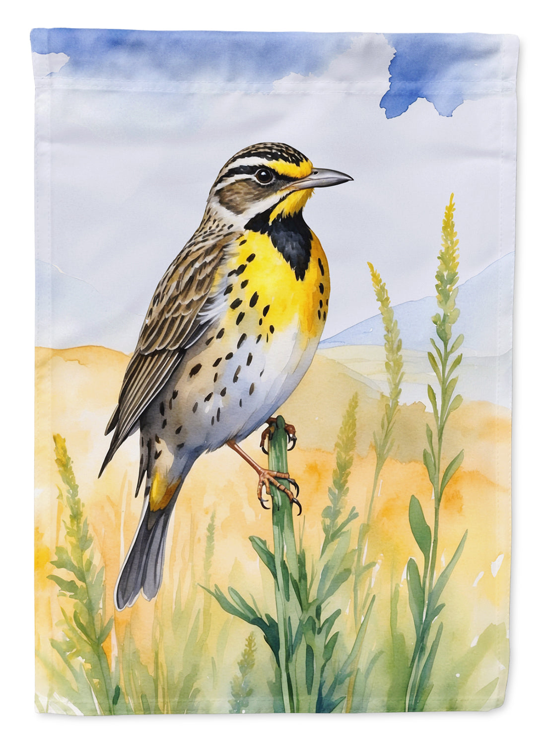 Nebraska Western Meadowlark House Flag 28x40 Porch Sleeve Pole Decorative Outside Yard Banner Artwork Wall Hanging, Polyester