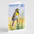 Nebraska Western Meadowlark Greeting Cards Pack of 8 Blank Cards with Envelopes Whimsical A7 Size 5x7