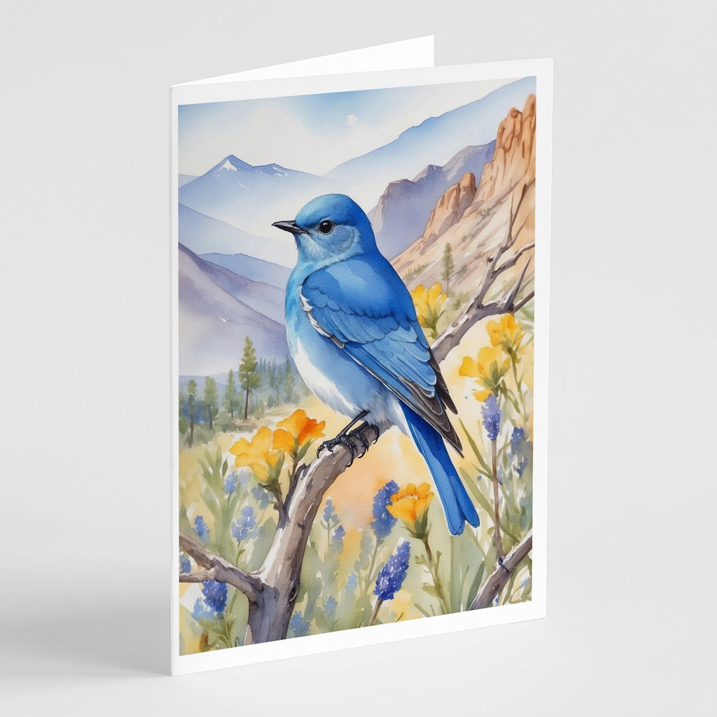 Nevada Mountain Bluebird Greeting Cards Pack of 8 Blank Cards with Envelopes Whimsical A7 Size 5x7