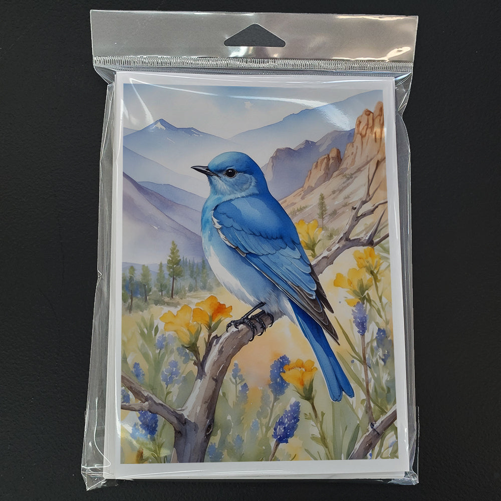 Nevada Mountain Bluebird Greeting Cards Pack of 8 Blank Cards with Envelopes Whimsical A7 Size 5x7
