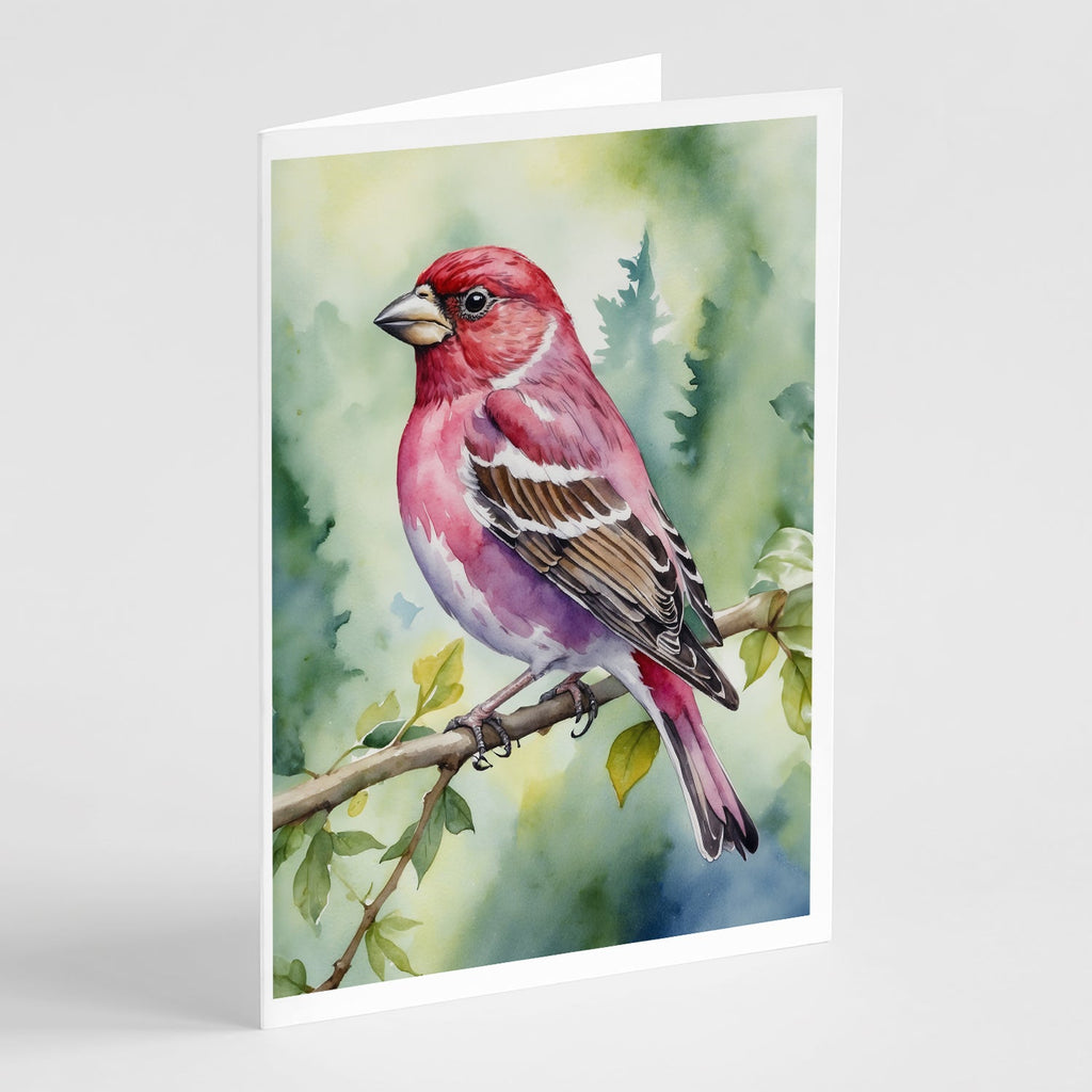 New Hampshire Purple Finch Greeting Cards Pack of 8 Blank Cards with Envelopes Whimsical A7 Size 5x7