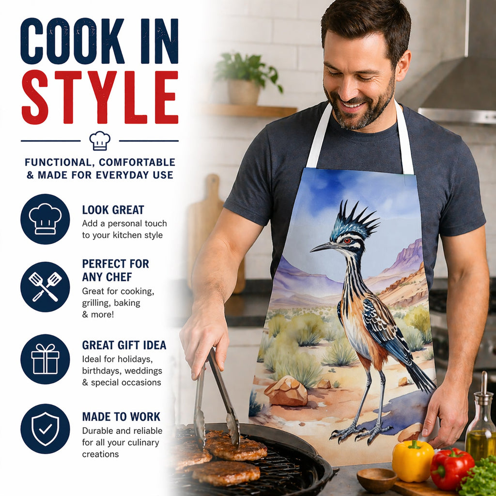 New Mexico Greater Roadrunner Apron Cooking Kitchen Server Baking Crafts Gardening for Adult Women Men, Unisex, Large, Multicolor