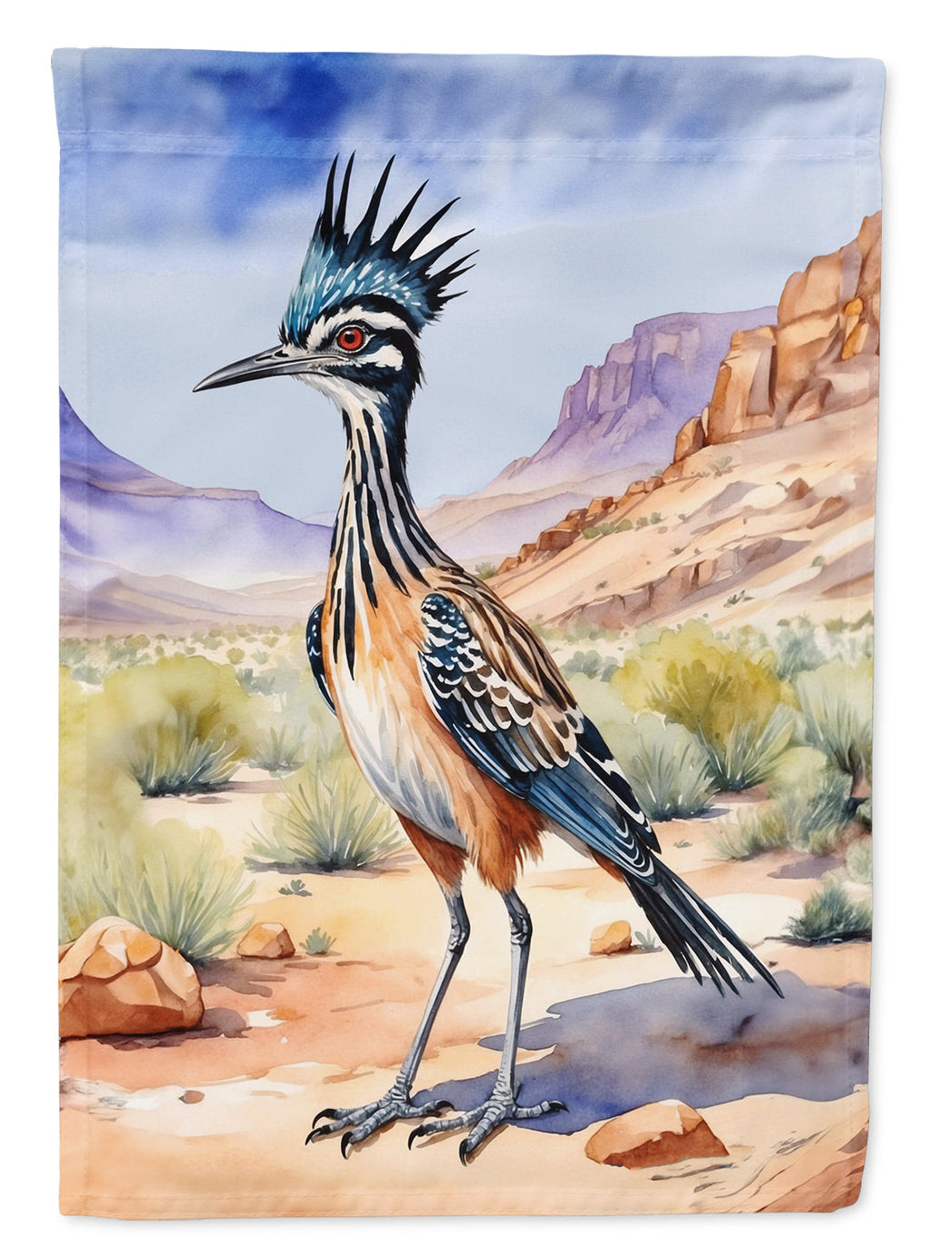 New Mexico Greater Roadrunner House Flag 28x40 Porch Sleeve Pole Decorative Outside Yard Banner Artwork Wall Hanging, Polyester