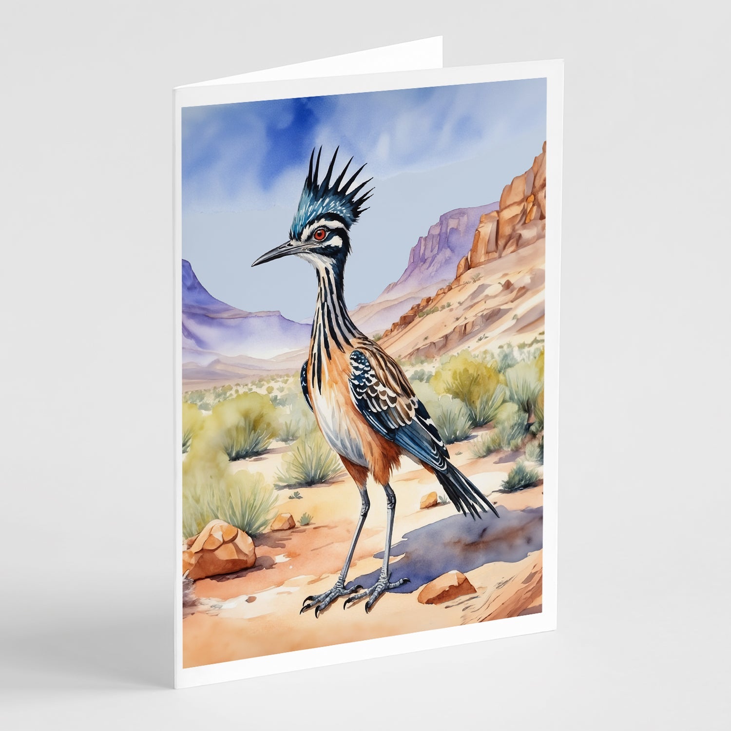 New Mexico Greater Roadrunner Greeting Cards Pack of 8 Blank Cards with Envelopes Whimsical A7 Size 5x7