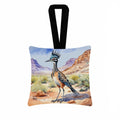 New Mexico Greater Roadrunner Hanging Square Fabric Ornament 3.5 × 3.5 Decorative Door-Knob & Tree Hanger, Soft Fabric