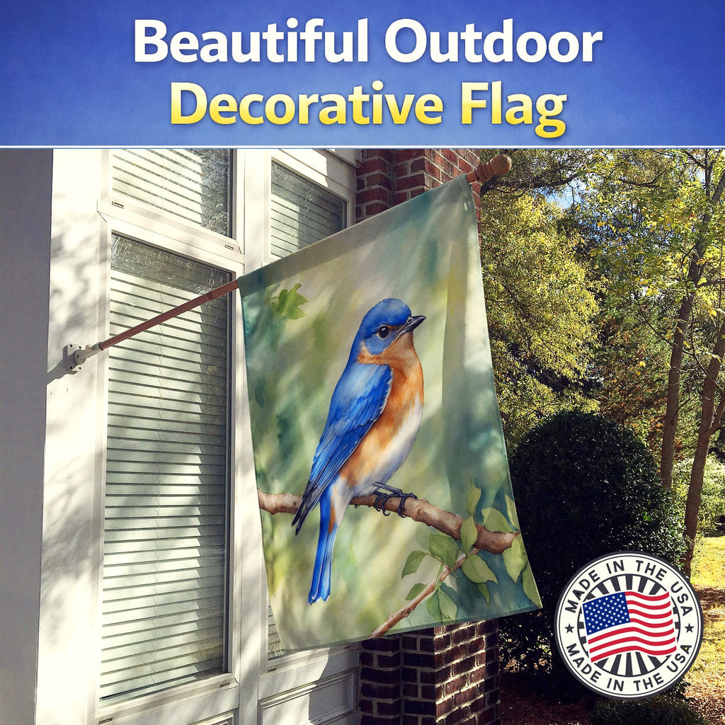New York Eastern Bluebird House Flag 28x40 Porch Sleeve Pole Decorative Outside Yard Banner Artwork Wall Hanging, Polyester