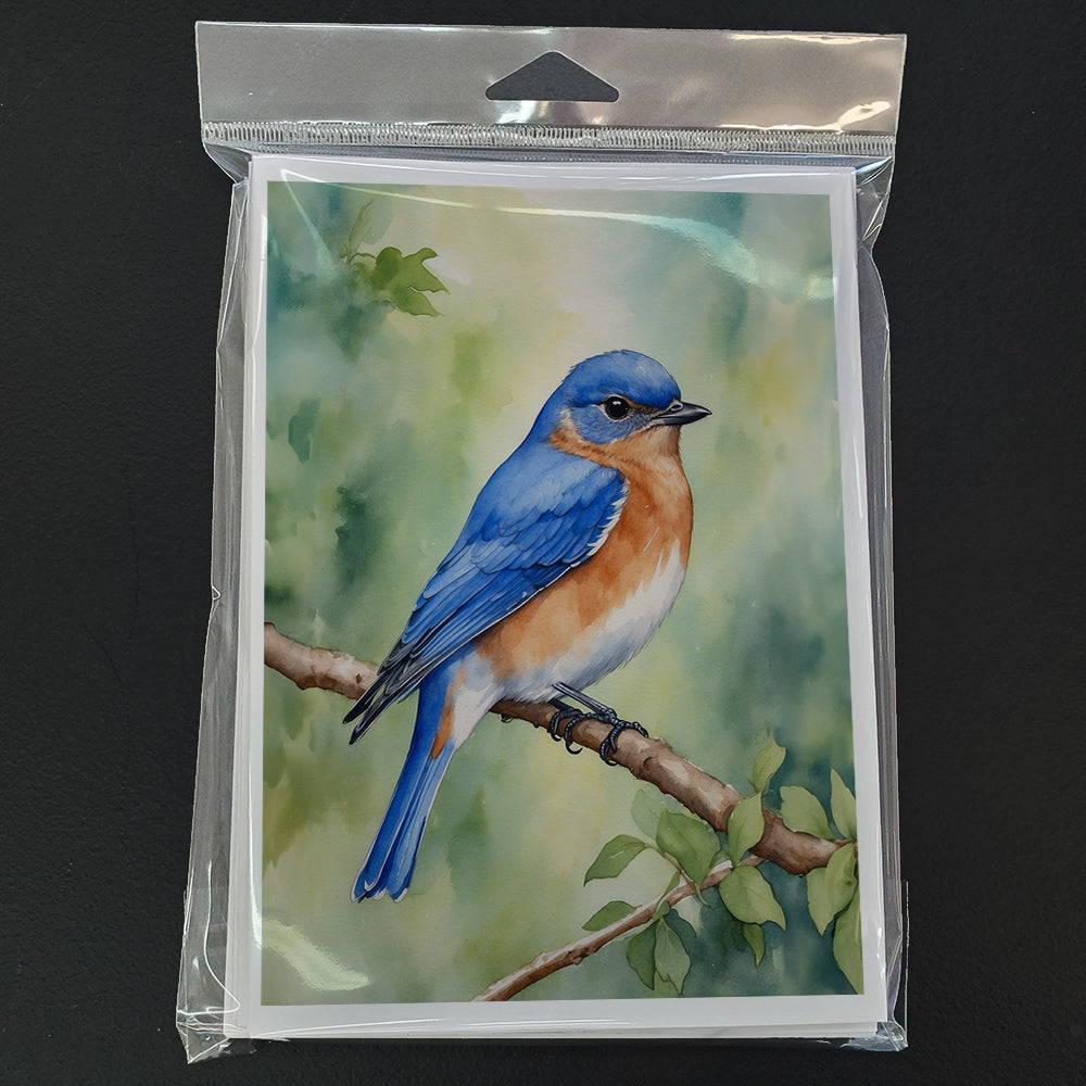 New York Eastern Bluebird Greeting Cards Pack of 8 Blank Cards with Envelopes Whimsical A7 Size 5x7