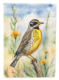 North Dakota Western Meadowlark House Flag 28x40 Porch Sleeve Pole Decorative Outside Yard Banner Artwork Wall Hanging, Polyester