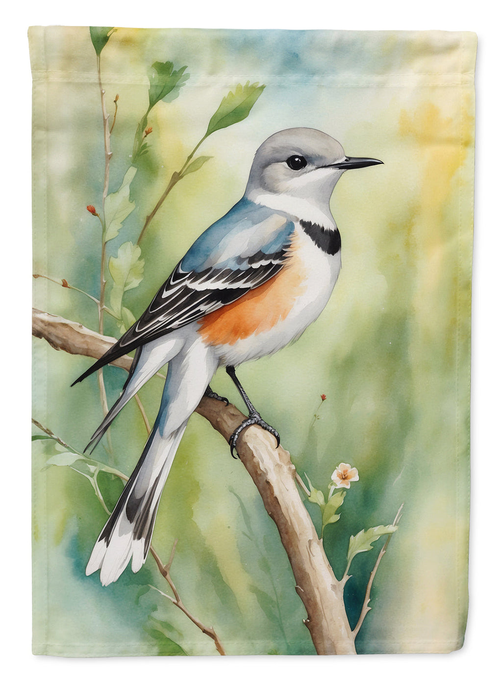 Oklahoma Scissortailed Flycatcher House Flag 28x40 Porch Sleeve Pole Decorative Outside Yard Banner Artwork Wall Hanging, Polyester