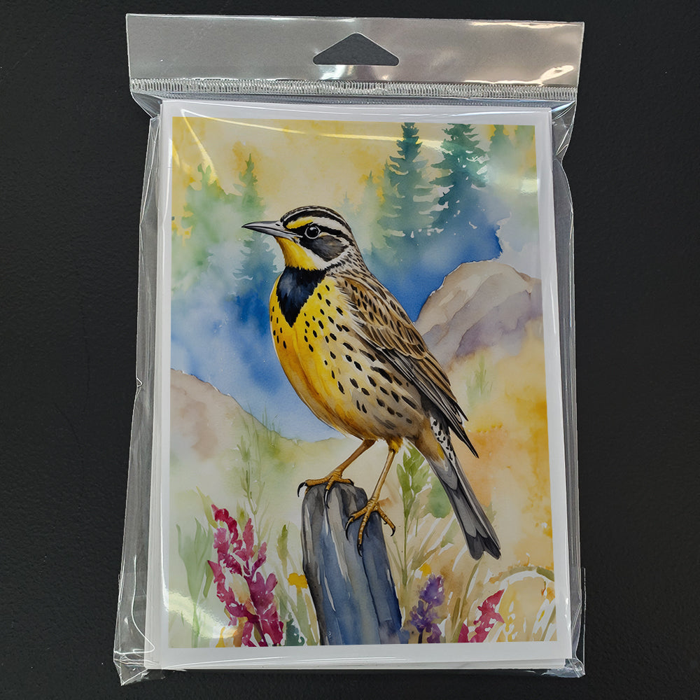 Oregon Western Meadowlark Greeting Cards Pack of 8 Blank Cards with Envelopes Whimsical A7 Size 5x7