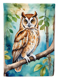 Oriental Bay Owl House Flag 28x40 Porch Sleeve Pole Decorative Outside Yard Banner Artwork Wall Hanging, Polyester