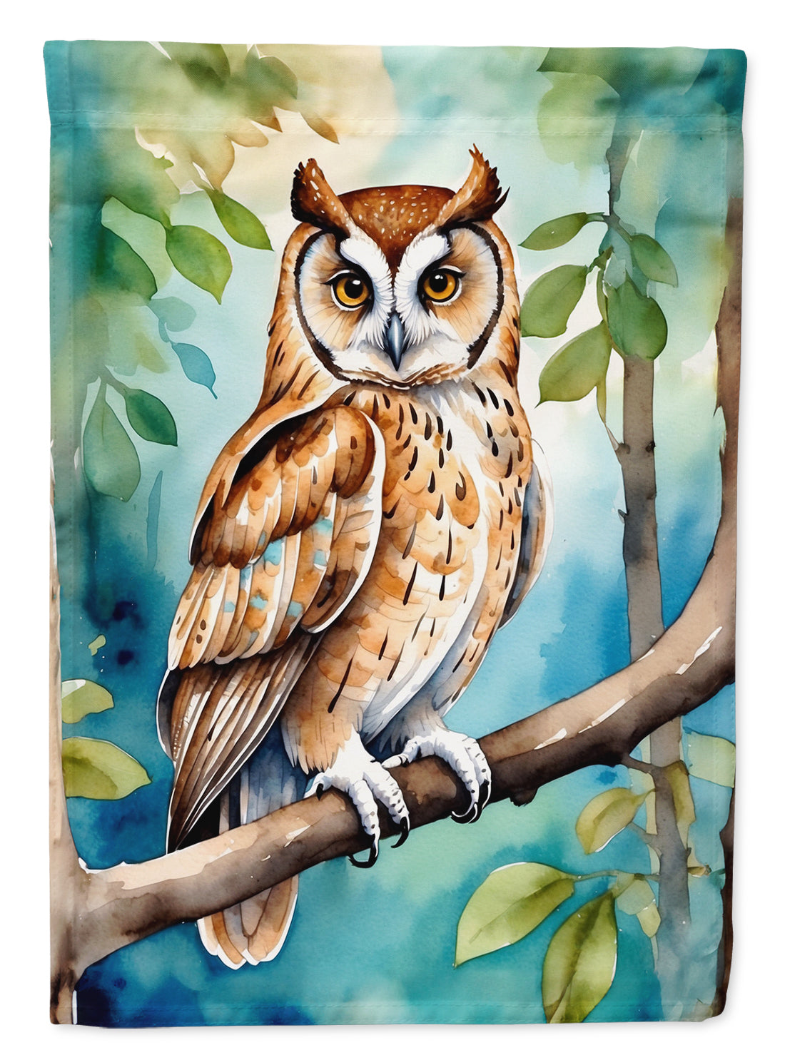 Oriental Bay Owl House Flag 28x40 Porch Sleeve Pole Decorative Outside Yard Banner Artwork Wall Hanging, Polyester