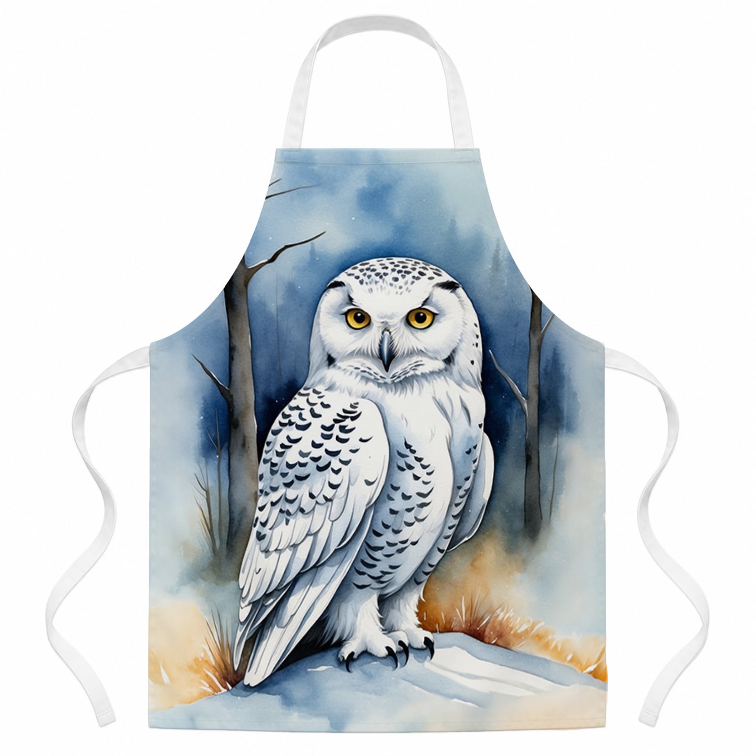 Snowy Owl Apron Cooking Kitchen Server Baking Crafts Gardening for Adult Women Men, Unisex, Large, Multicolor