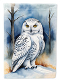 Snowy Owl House Flag 28x40 Porch Sleeve Pole Decorative Outside Yard Banner Artwork Wall Hanging, Polyester