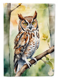 Eastern Screech Owl House Flag 28x40 Porch Sleeve Pole Decorative Outside Yard Banner Artwork Wall Hanging, Polyester
