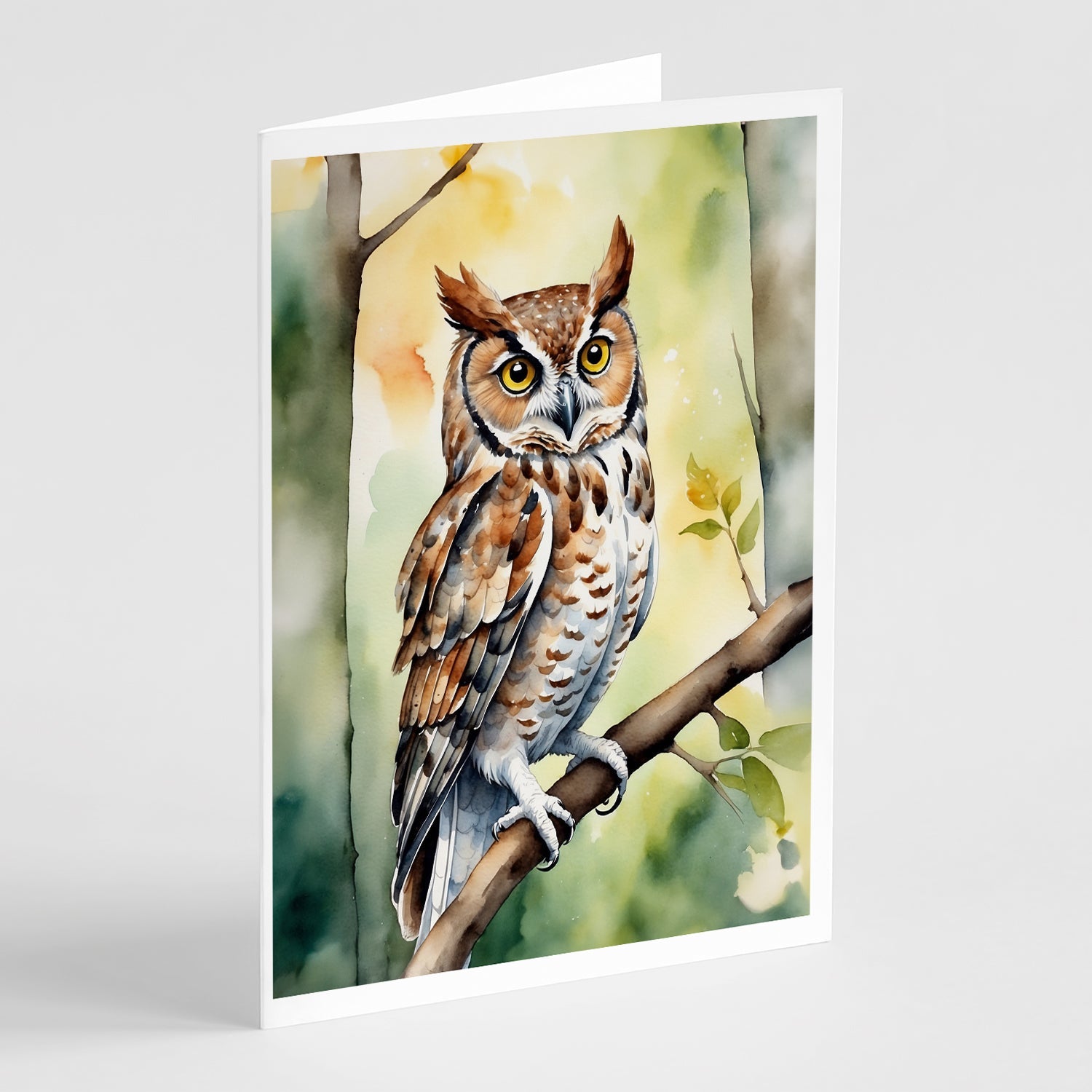 Eastern Screech Owl Greeting Cards Pack of 8 Blank Cards with Envelopes Whimsical A7 Size 5x7