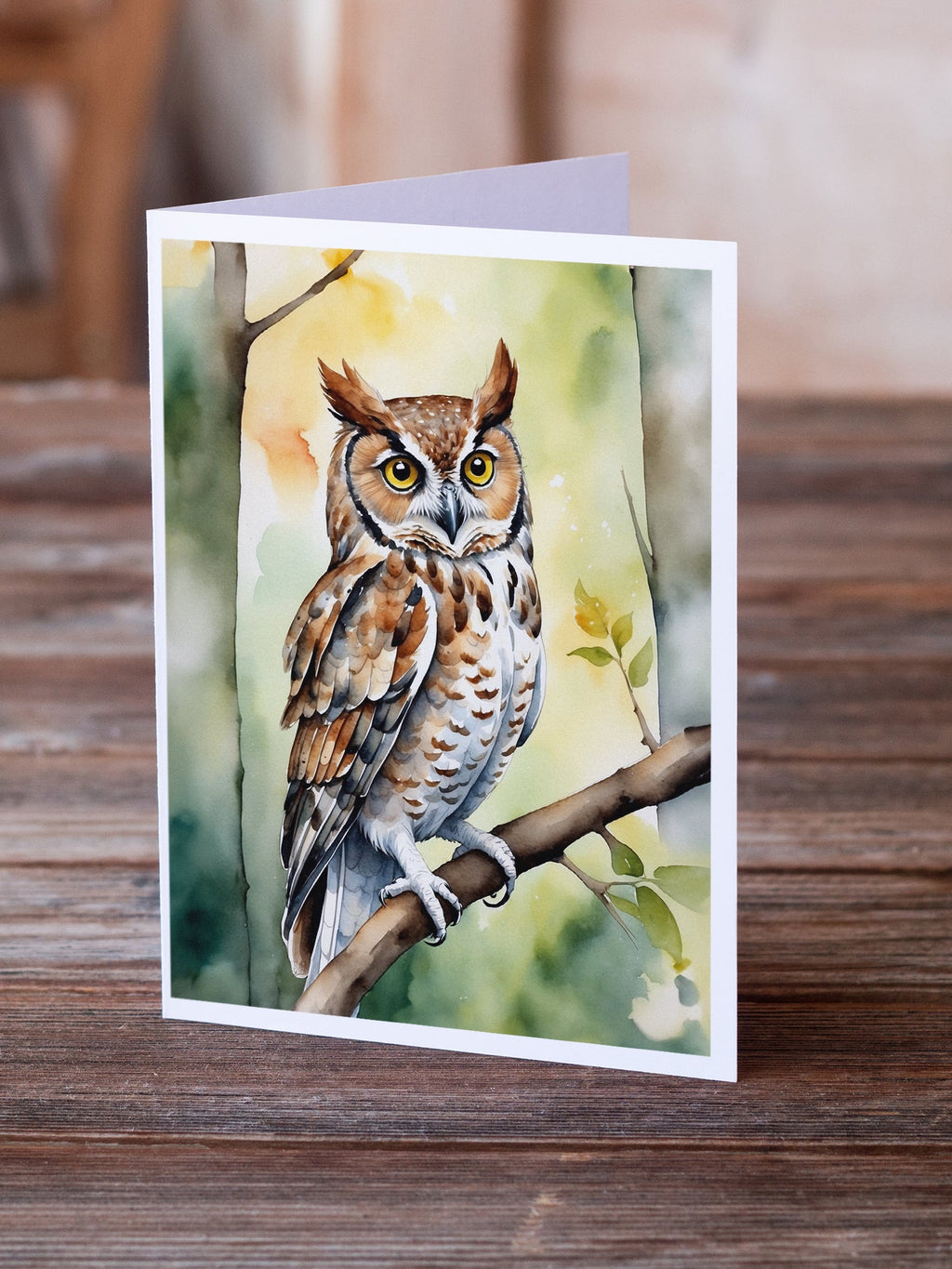 Eastern Screech Owl Greeting Cards Pack of 8 Blank Cards with Envelopes Whimsical A7 Size 5x7