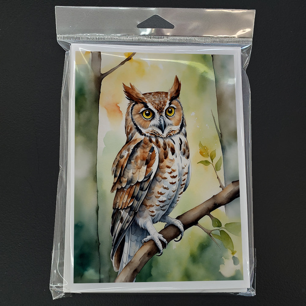 Eastern Screech Owl Greeting Cards Pack of 8 Blank Cards with Envelopes Whimsical A7 Size 5x7