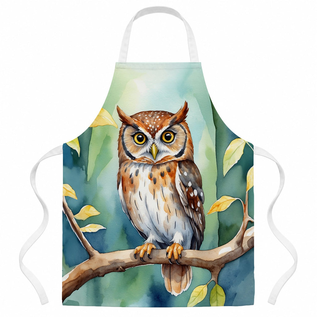 Elf Owl Apron Cooking Kitchen Server Baking Crafts Gardening for Adult Women Men, Unisex, Large, Multicolor