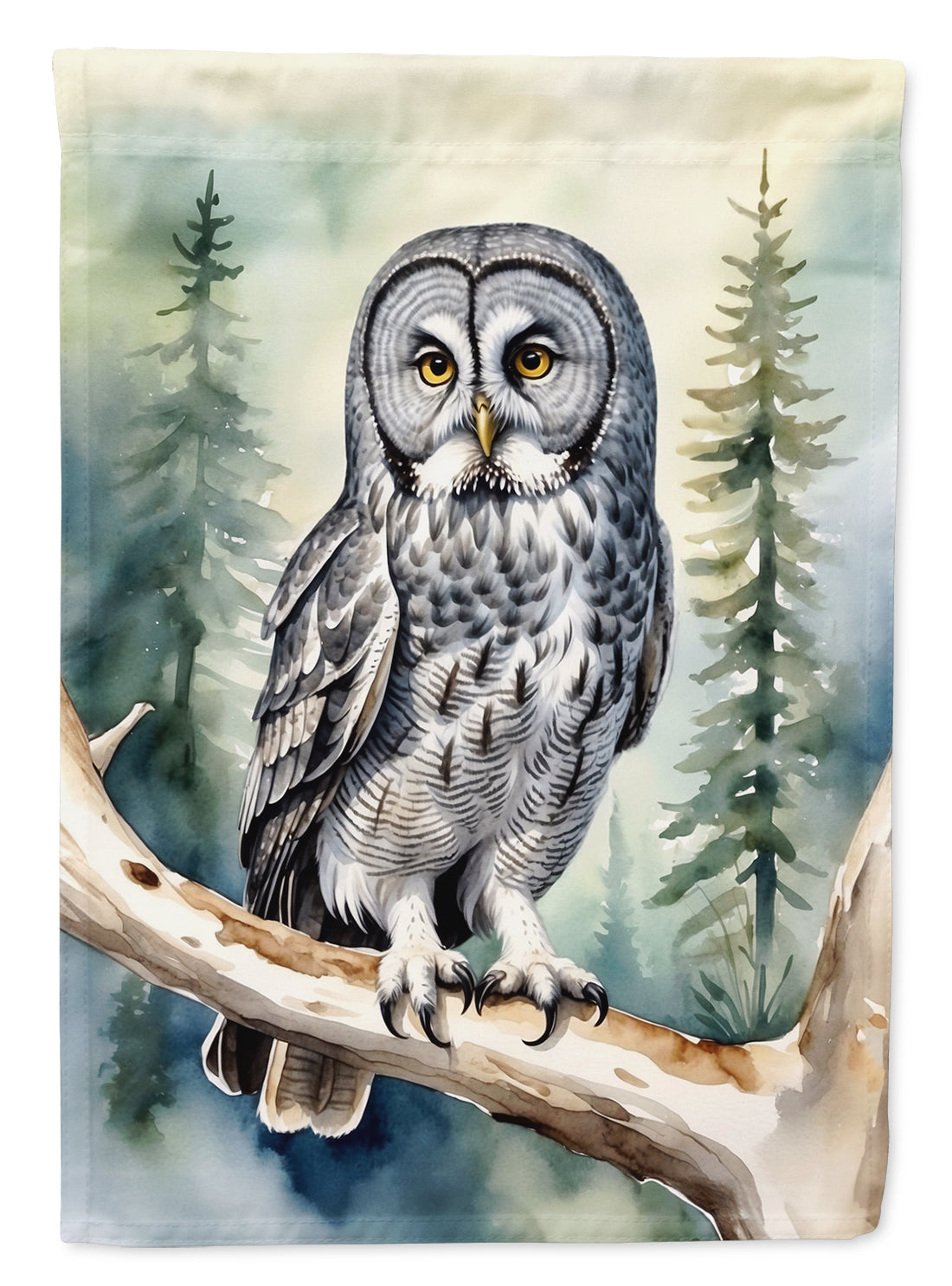 Great Gray Owl House Flag 28x40 Porch Sleeve Pole Decorative Outside Yard Banner Artwork Wall Hanging, Polyester