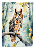 LongEared Owl House Flag 28x40 Porch Sleeve Pole Decorative Outside Yard Banner Artwork Wall Hanging, Polyester