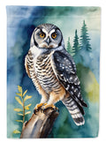 Northern Hawk Owl House Flag 28x40 Porch Sleeve Pole Decorative Outside Yard Banner Artwork Wall Hanging, Polyester