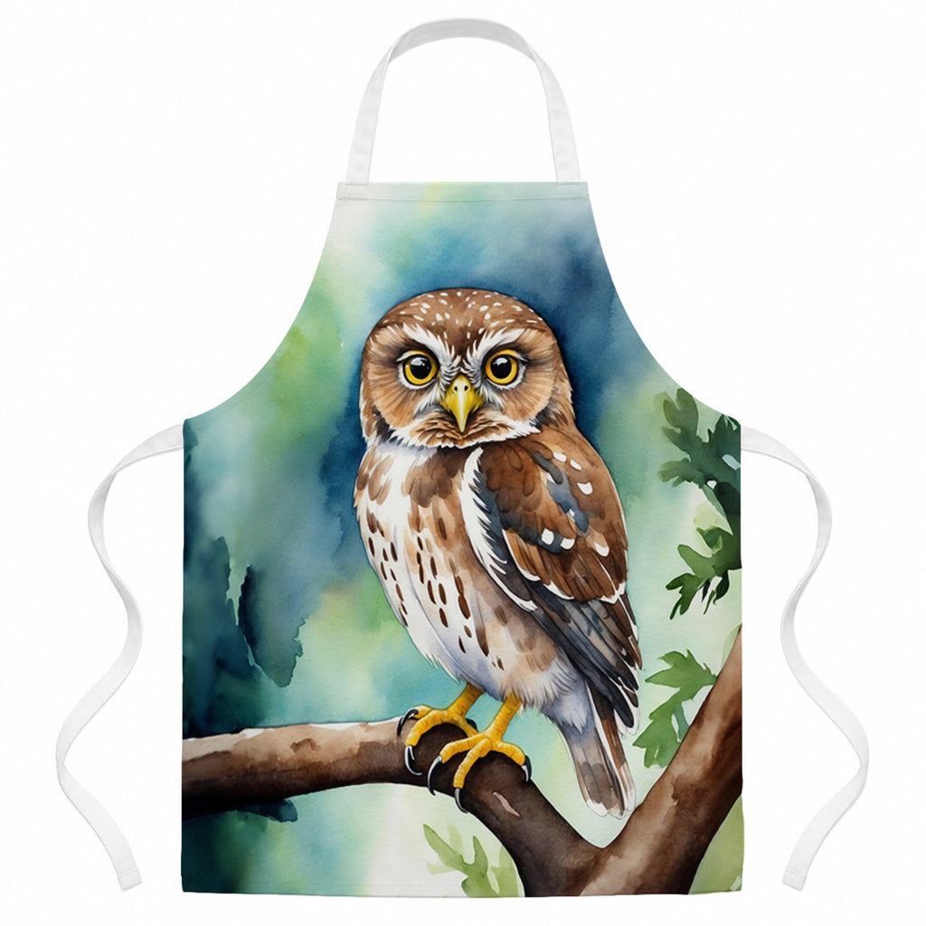 Northern Pygmy Owl Apron Cooking Kitchen Server Baking Crafts Gardening for Adult Women Men, Unisex, Large, Multicolor