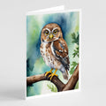 Northern Pygmy Owl Greeting Cards Pack of 8 Blank Cards with Envelopes Whimsical A7 Size 5x7