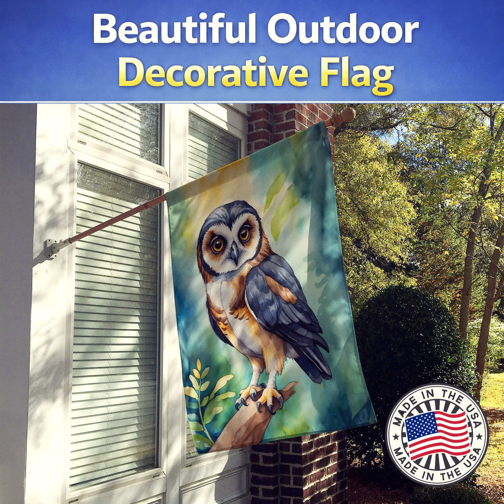 Spectacled Owl House Flag 28x40 Porch Sleeve Pole Decorative Outside Yard Banner Artwork Wall Hanging, Polyester