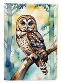Spotted Owl House Flag 28x40 Porch Sleeve Pole Decorative Outside Yard Banner Artwork Wall Hanging, Polyester