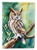 Western Screech Owl House Flag 28x40 Porch Sleeve Pole Decorative Outside Yard Banner Artwork Wall Hanging, Polyester