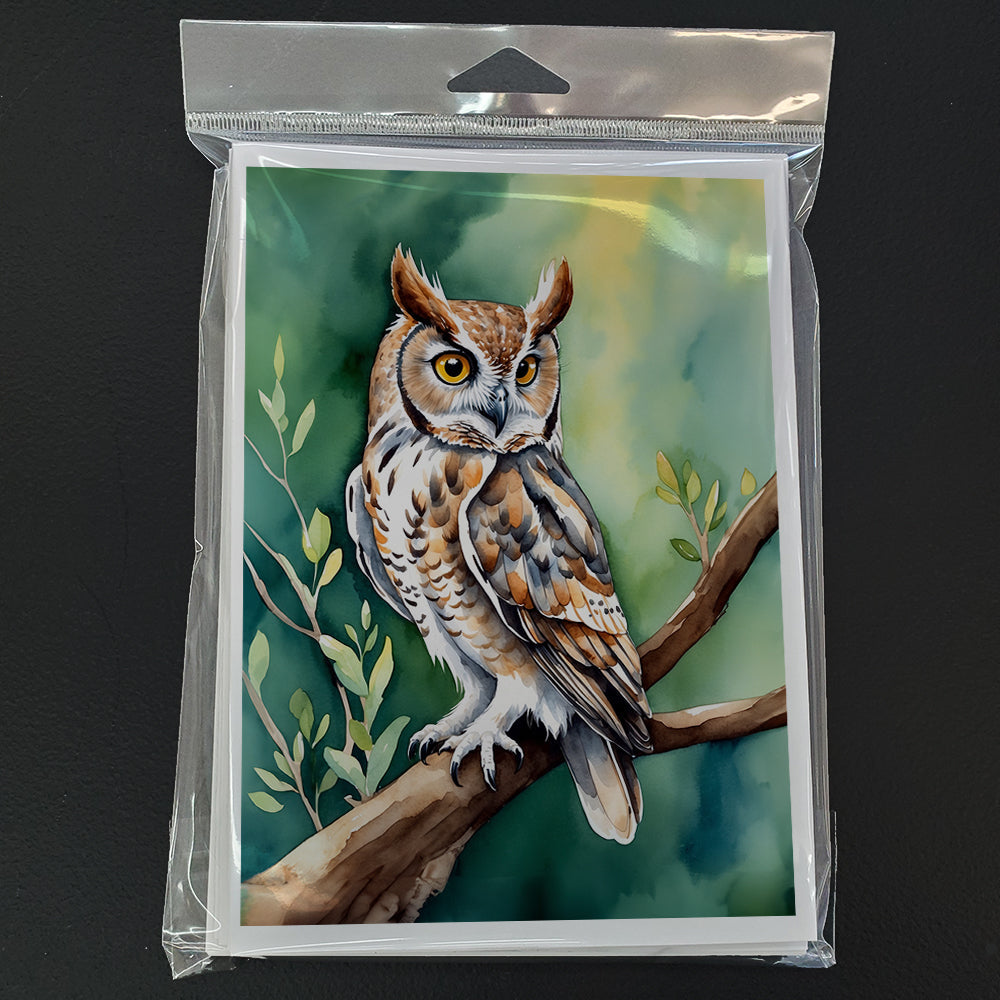 Western Screech Owl Greeting Cards Pack of 8 Blank Cards with Envelopes Whimsical A7 Size 5x7